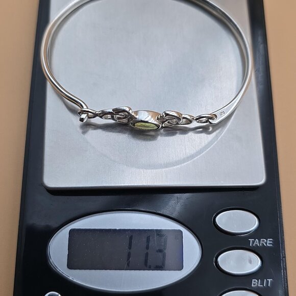 6 Inch Sterling Silver Celtic Peridot Gemstone Bracelet B570 - Picture 7 of 7